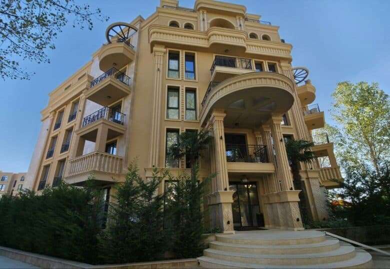 Modern 2-bedroom apartment with pool view in Aphrodite Green, Sunny Beach, close to the beach.