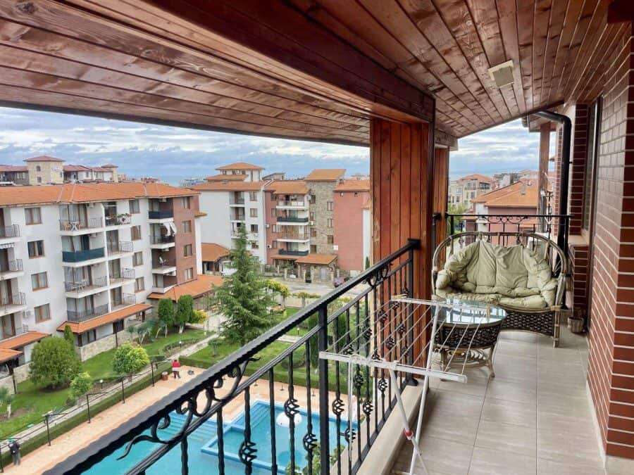 Sea and pool view 2-bedroom apartment in Apollon 8, Ravda-Nessebar area.