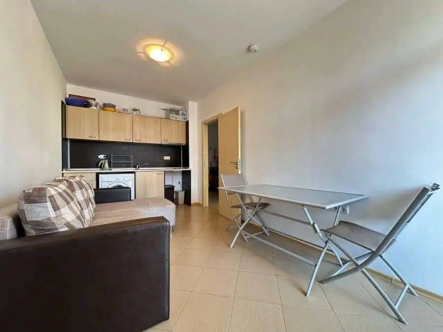 Cozy 1-bedroom furnished apartment with kitchen and living area in Sunny Beach center.