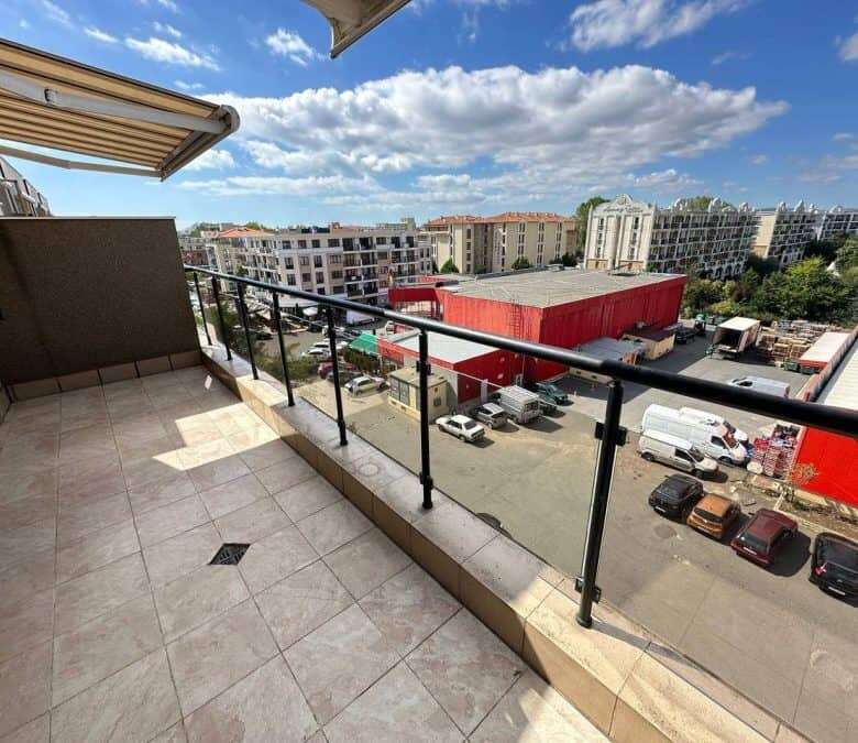 Balcony of a 1-bedroom top floor apartment in Tarantula complex, Sunny Beach, 400m from the sea.