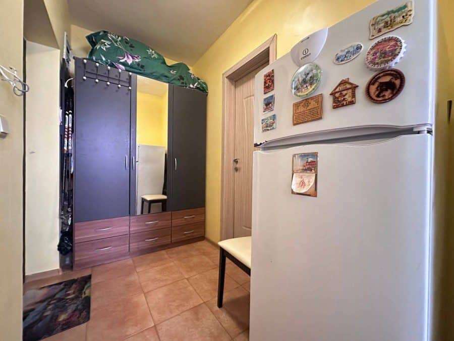 Interior of a 1-bedroom apartment in Nessebar, 300m from the sea, with compact living space and esse.