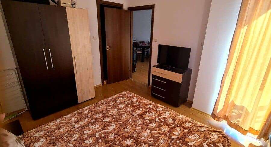 Interior of a furnished 1-bedroom apartment in Sunny Day 6, near Sunny Beach, Bulgaria.