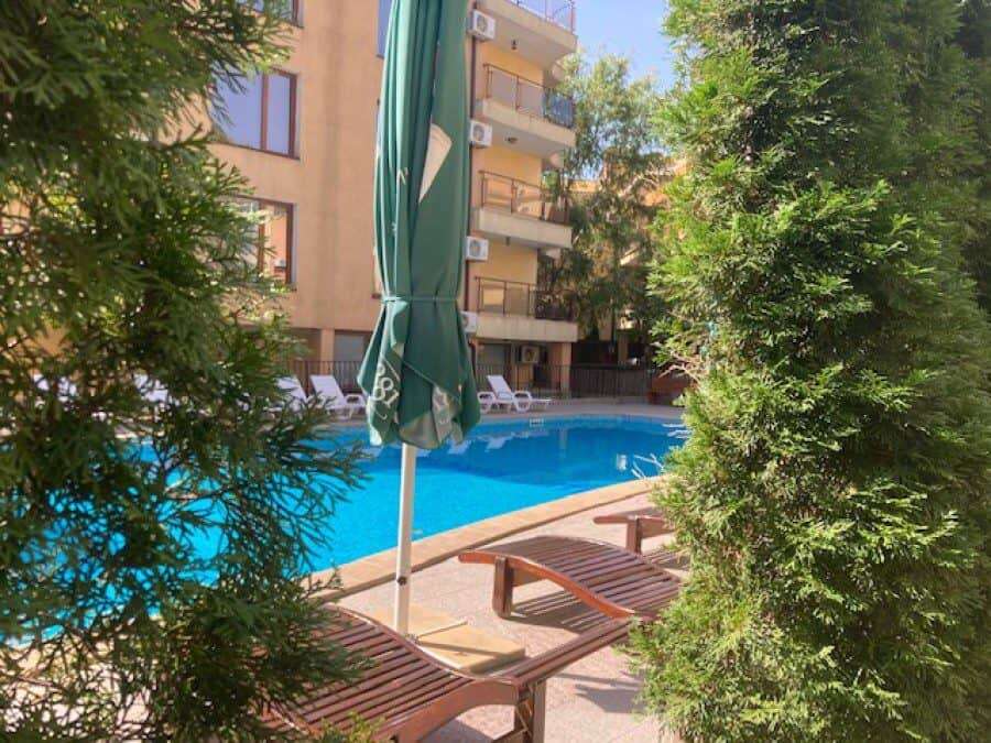 Sea view studio with panoramic terrace in Sveti Vlas, Bulgaria.