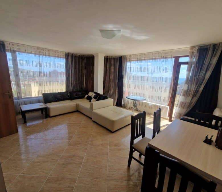 Sea view top floor studio with panoramic terrace in Sveti Vlas, Bulgaria.