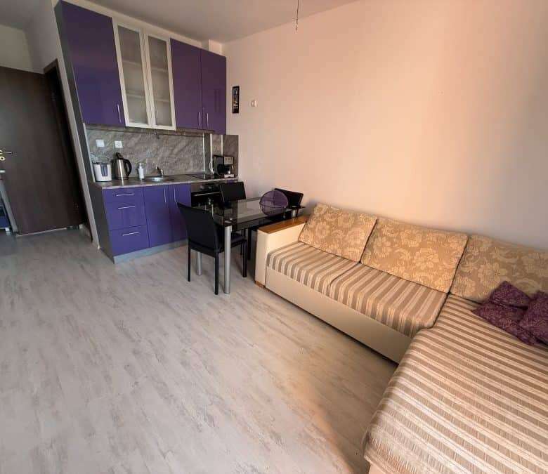 Bright 1 BED, 2 BATH fully furnished apartment with spacious living area and modern kitchen.