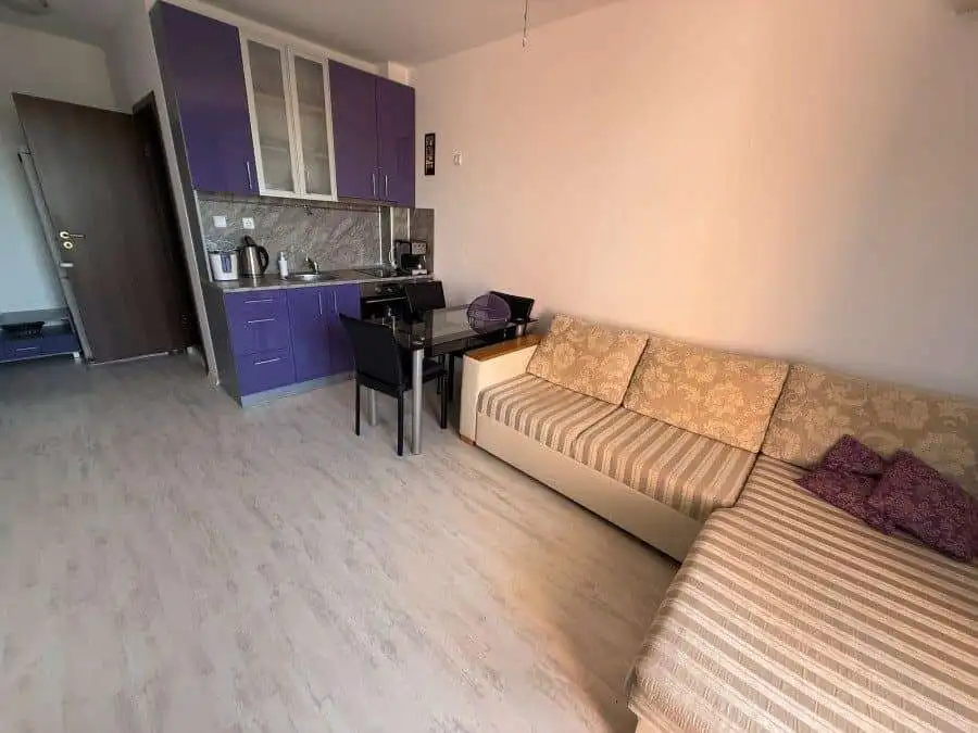 Bright 1 BED, 2 BATH fully furnished apartment with spacious living area and modern kitchen.