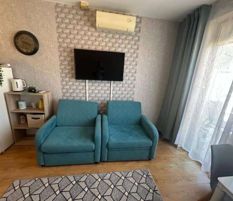 Studio with pool views, 34 sq.m., in Apollon apartments, Ravda, Bulgaria.
