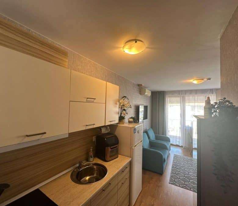 Studio with pool views, 34 sq.m., in Apollon apartments, Ravda, Bulgaria.