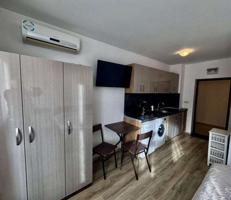 Compact ground floor studio with garden views, 31 sq.m., in Apollon apartments, Ravda.