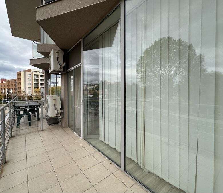 Balcony with glass doors in Perla, Sunny Beach, just 300m from the beach.