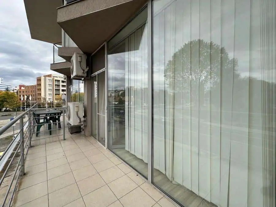 Balcony with glass doors in Perla, Sunny Beach, just 300m from the beach.