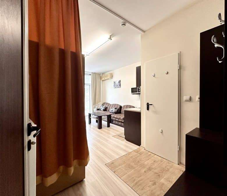Fully furnished studio apartment of 38.52 sq.m. in Perla, Sunny Beach, 300m from the beach.