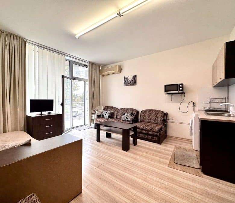 Fully furnished studio apartment in Perla, Sunny Beach, 300m from the beach.