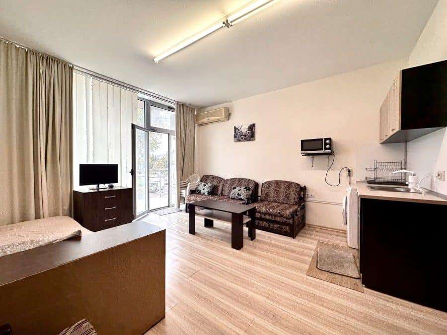 Fully furnished studio apartment in Perla, Sunny Beach, 300m from the beach.