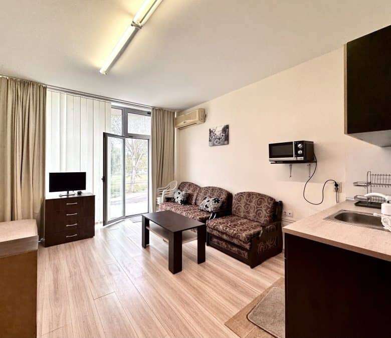 Furnished studio apartment in Perla, Sunny Beach, just 300m from the beach.