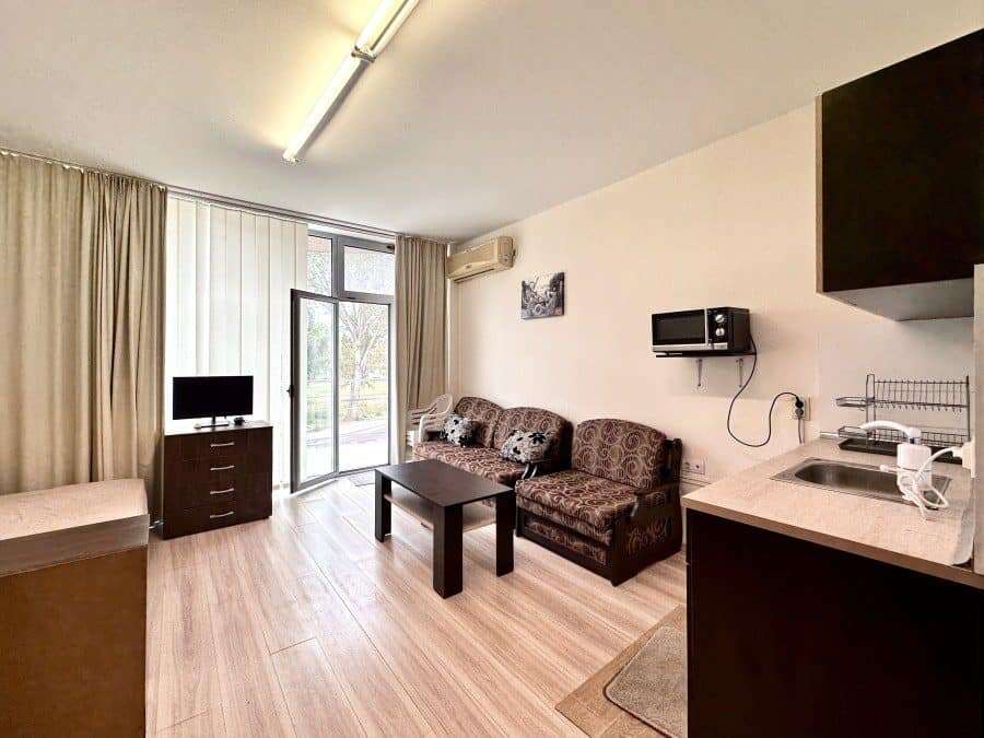Furnished studio apartment in Perla, Sunny Beach, just 300m from the beach.