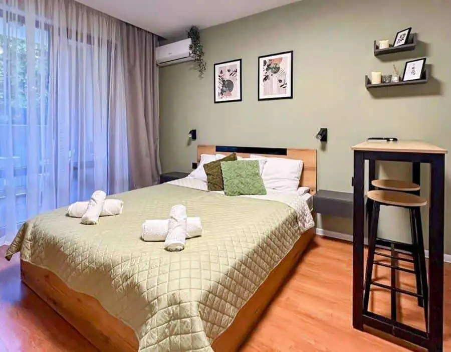 Sea view luxury studio in Sveti Vlas at Prestige Fort Beach resort.