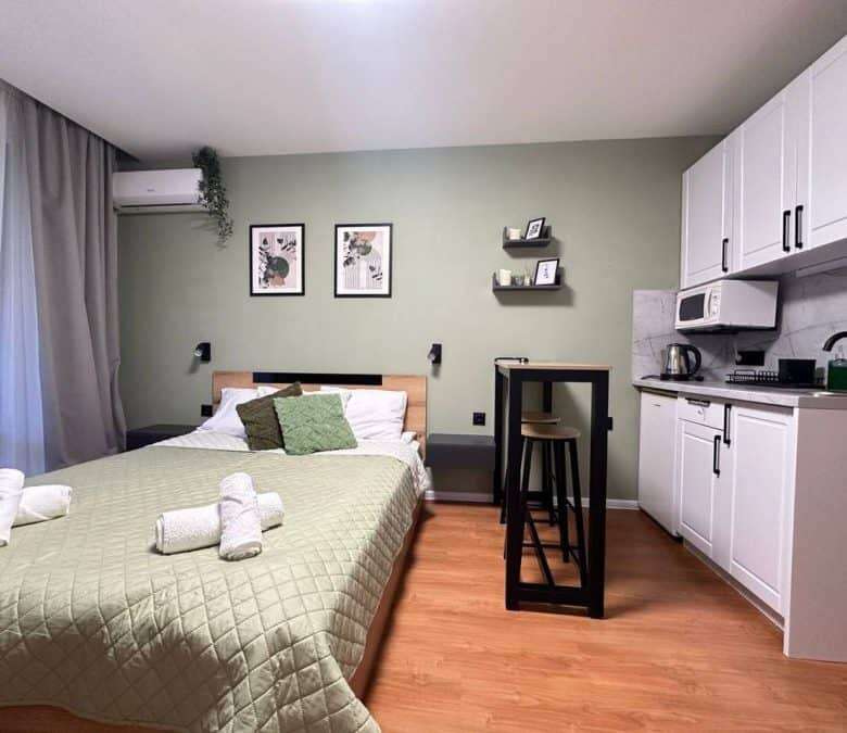 Sea view studio apartment in Prestige Fort Beach, Sveti Vlas, Bulgaria.