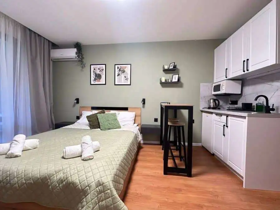 Sea view studio apartment in Prestige Fort Beach, Sveti Vlas, Bulgaria.