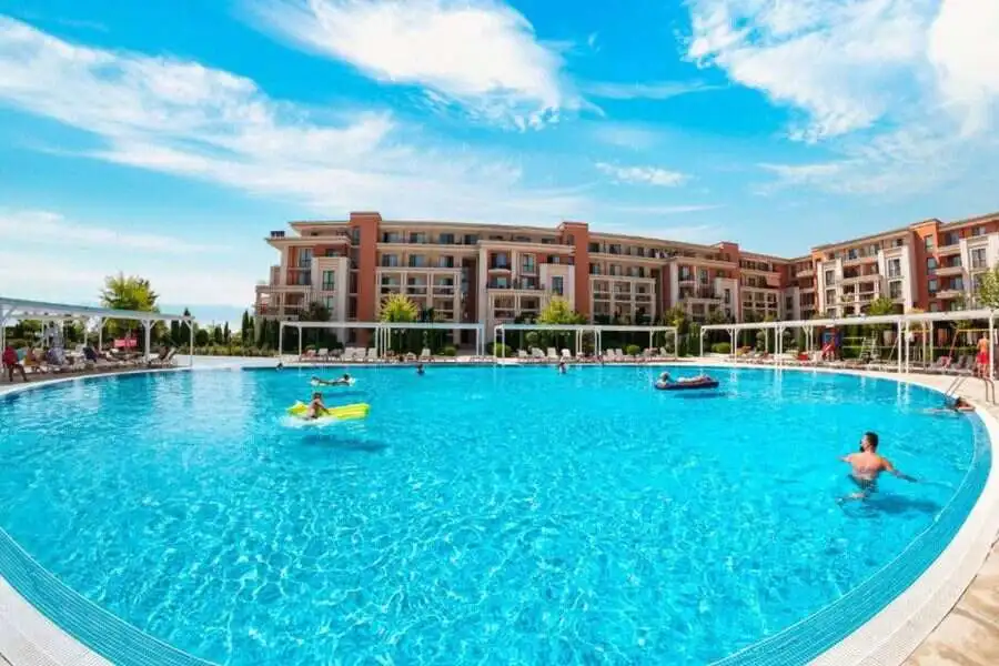 Sea view luxury studio apartment in Sveti Vlas, Bulgaria, with direct beach access and modern amenit.
