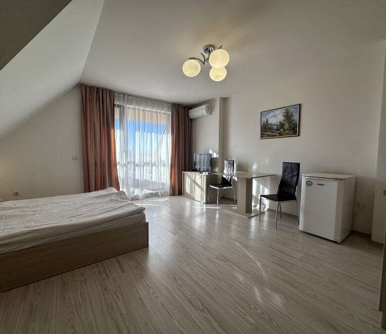 Furnished studio with kitchen, 55 sq.m., in Tarsis Club and SPA, Sunny Beach, Bulgaria.