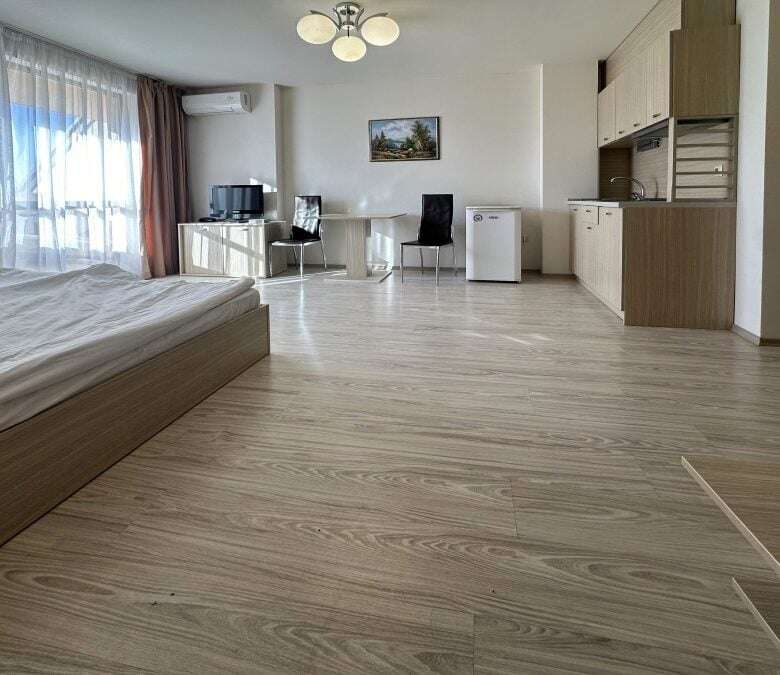 Furnished studio apartment with a kitchen, 55 sq.m., located in Tarsis Club and SPA, Sunny Beach.