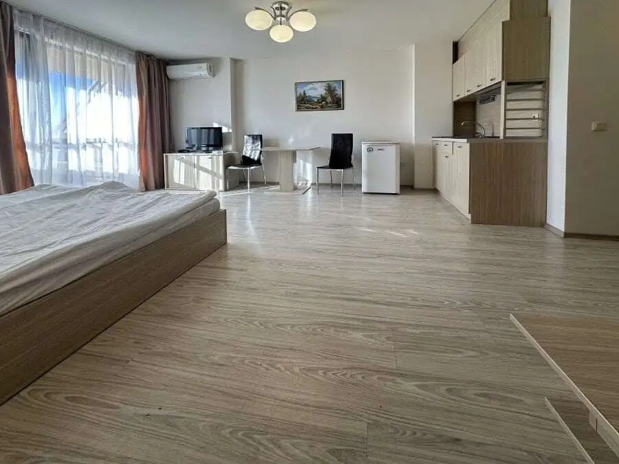 Furnished studio apartment with a kitchen, 55 sq.m., located in Tarsis Club and SPA, Sunny Beach.