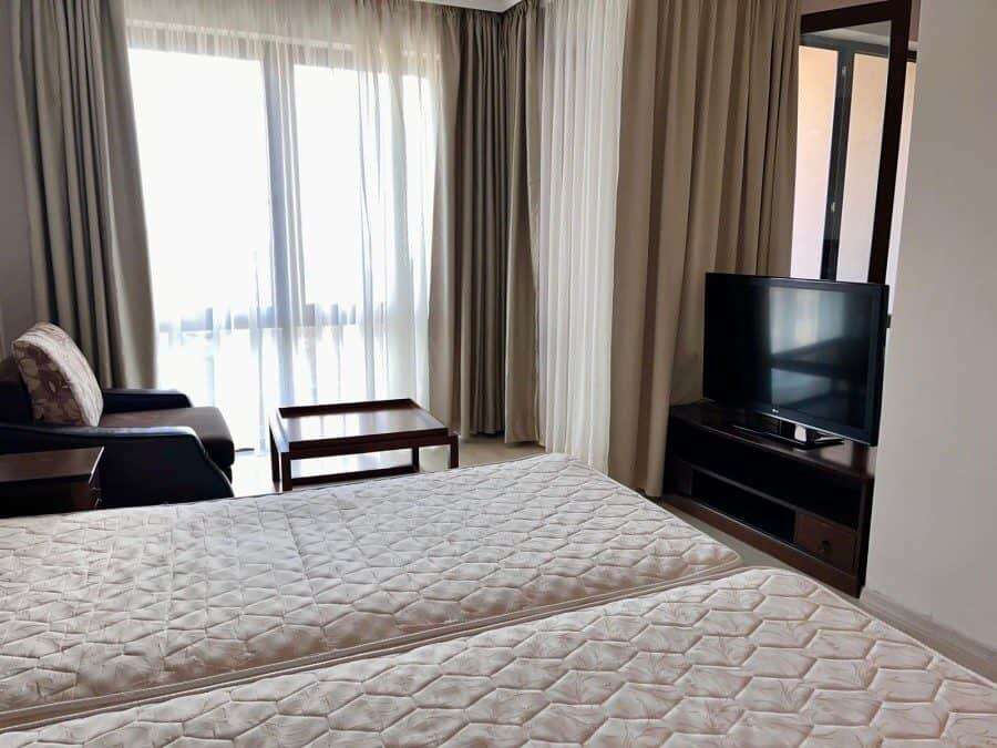 Modern studio with sea view, 56 sq.m., at Barcelo Royal Beach, Sunny Beach.