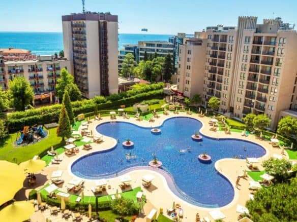 Sea view studio apartment with pool in Barcelo Royal Beach, Sunny Beach, Bulgaria.