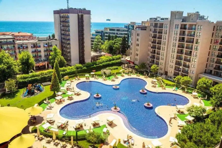 Sea view studio apartment with pool in Barcelo Royal Beach, Sunny Beach, Bulgaria.
