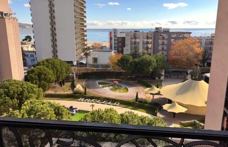 Sea view studio apartment with balcony in Barcelo Royal Beach, Sunny Beach, offering stunning ocean.
