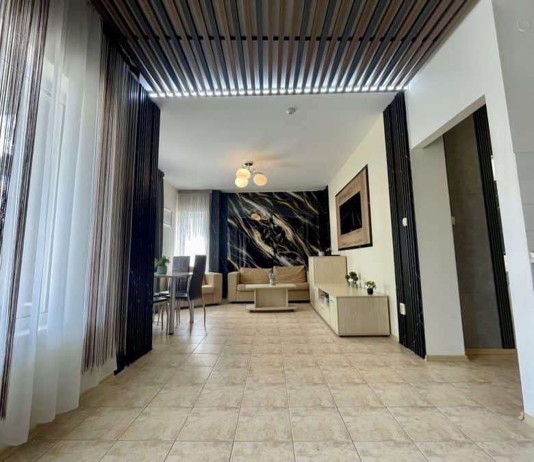 Bright living room with pool view in Belle Air, Sveti Vlas, near the sea.