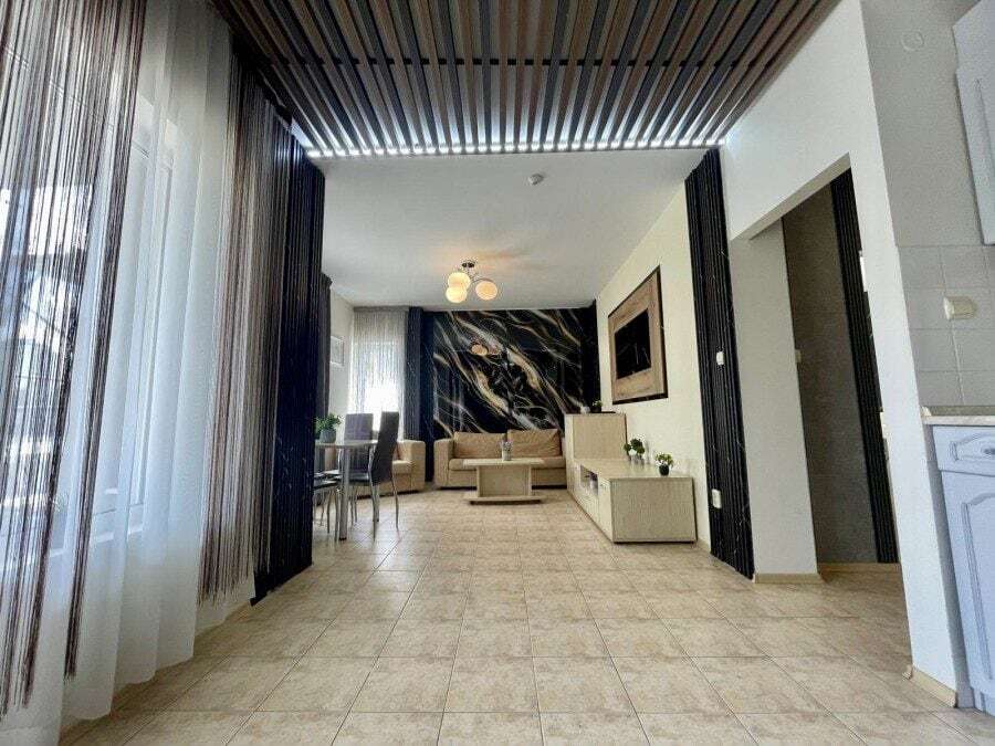 Bright living room with pool view in Belle Air, Sveti Vlas, near the sea.