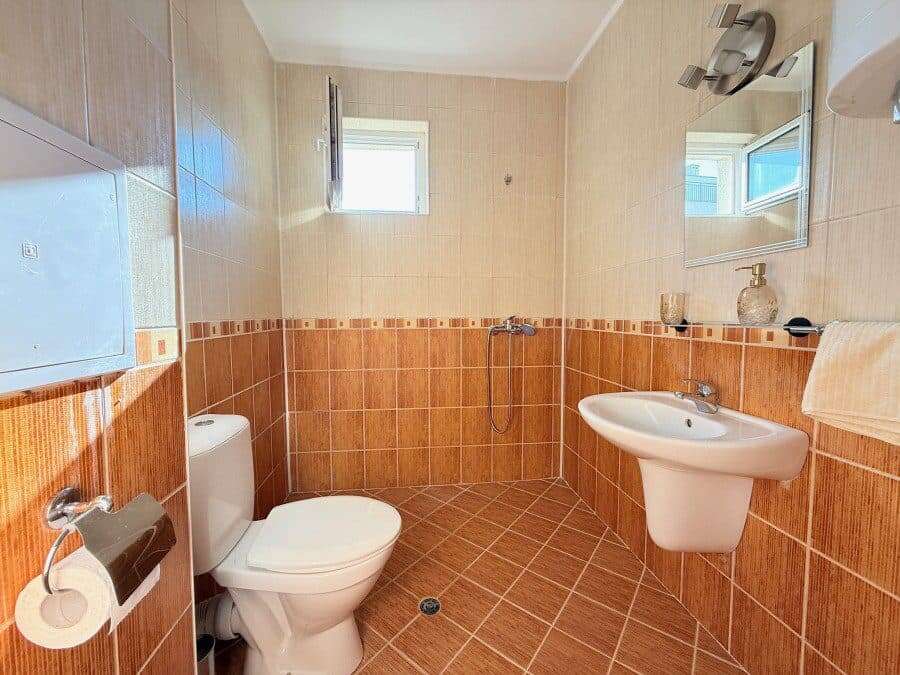 Bright bathroom with modern fixtures in Solis, Sunny Beach, close to the sea.