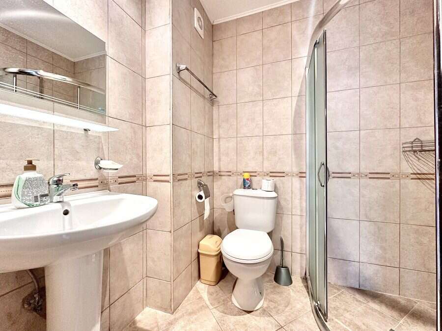 Bright bathroom with shower in Panorama Bay 1, Sveti Vlas, 75 sq.m.