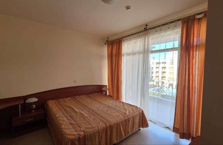 Interior of a 1-bedroom apartment with pool view in Palazzo, Sunny Beach.