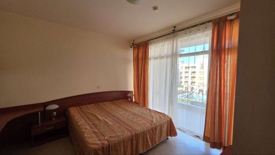 Interior of a 1-bedroom apartment with pool view in Palazzo, Sunny Beach.