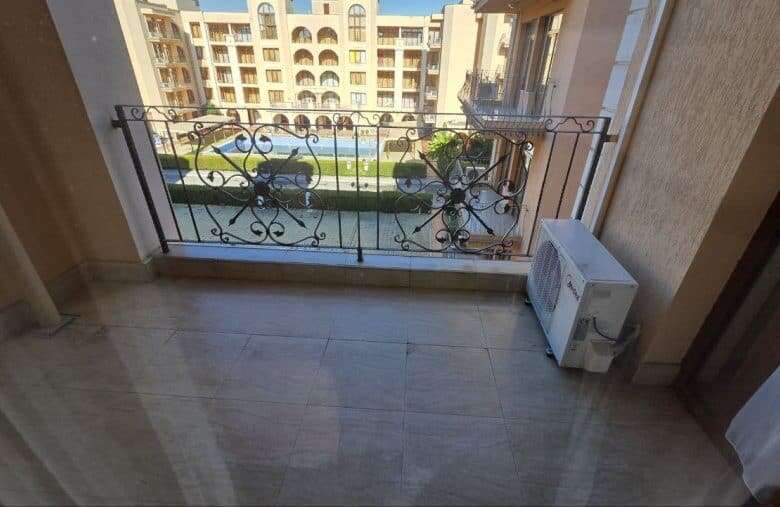 Apartment with pool view and balcony in Sunny Beach, Bulgaria.