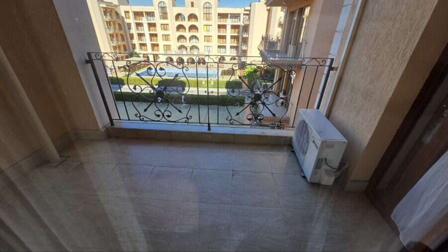 Apartment with pool view and balcony in Sunny Beach, Bulgaria.