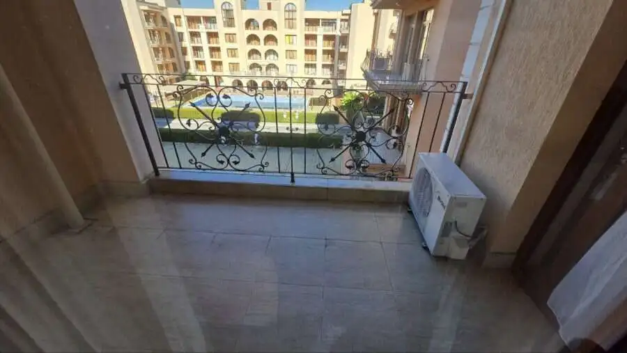 Apartment with pool view and balcony in Sunny Beach, Bulgaria.