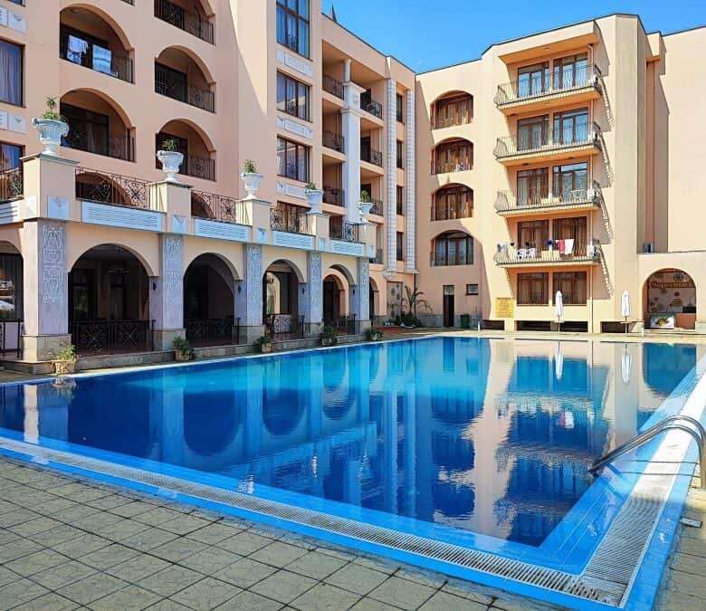 Modern 1-bedroom apartment with pool view in Palazzo, Sunny Beach, 72 sq.m.