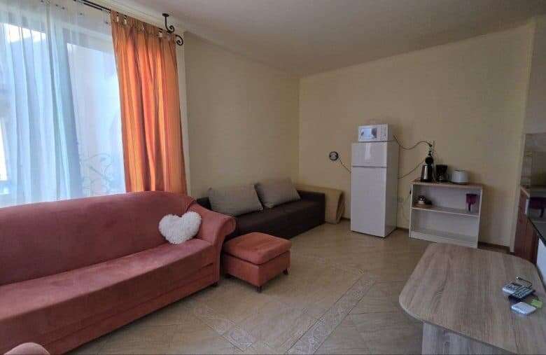 Interior of a 1-bedroom apartment with pool view in Palazzo, Sunny Beach.