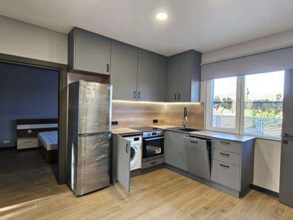Bright, modern kitchen with appliances in Guyliovtsa, near Sunny Beach.
