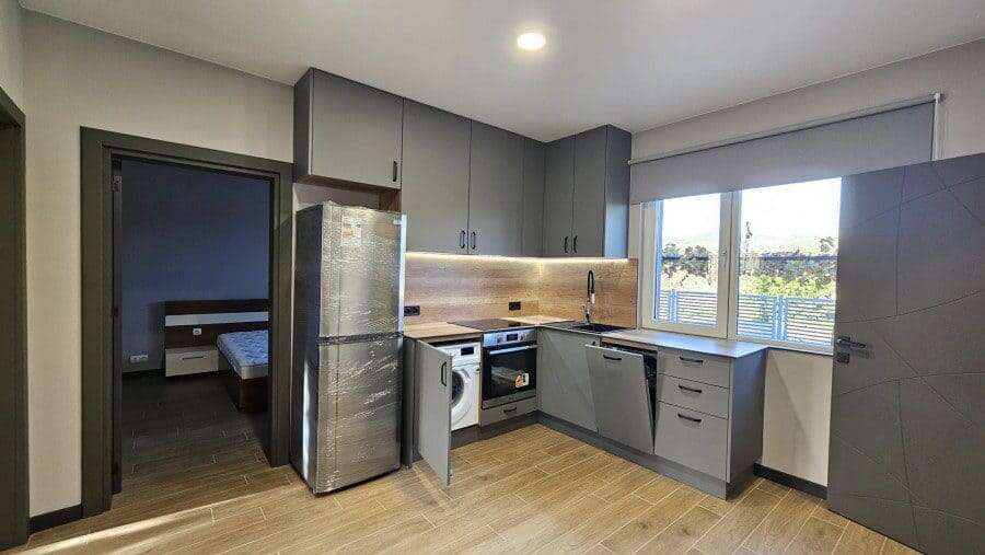 Bright, modern kitchen with appliances in Guyliovtsa, near Sunny Beach.