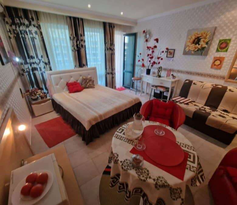 Bright studio apartment with pool view, 50 sq.m., located in Planeta ****, just 50 meters from the s.