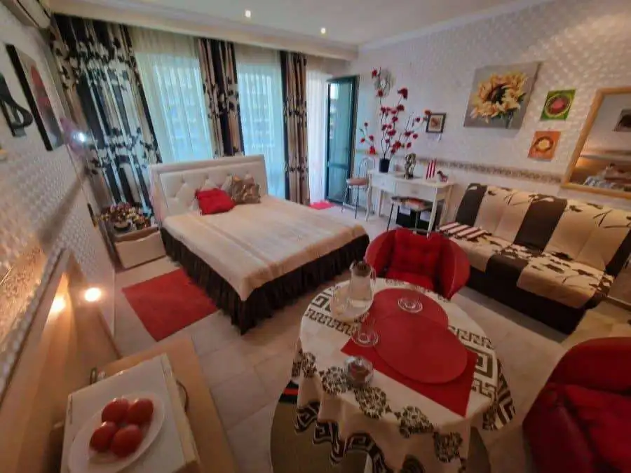 Bright studio apartment with pool view, 50 sq.m., located in Planeta ****, just 50 meters from the s.