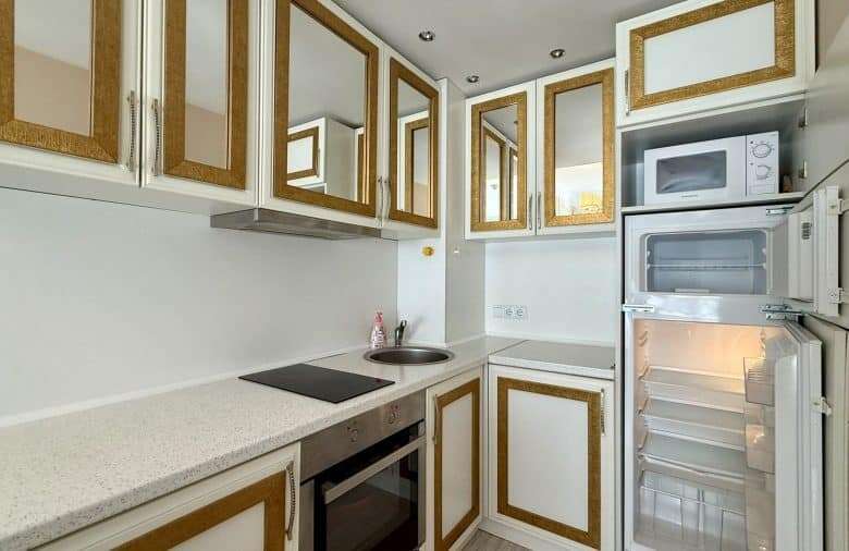 Bright interior of a 1-bedroom apartment in Harmony Suites, Monte Carlo, Sunny Beach.