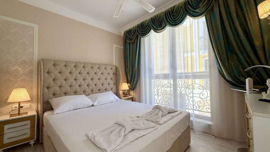 Luxury 1 Bed Apartment in Sunny Beach Elegant bedroom in luxury apartment at Harmony Suites, Sunny Beach.