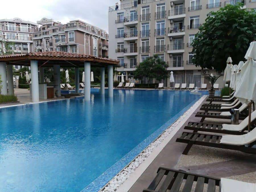 Apartment with pool view in Dawn Park, Sunny Beach, Bulgaria.