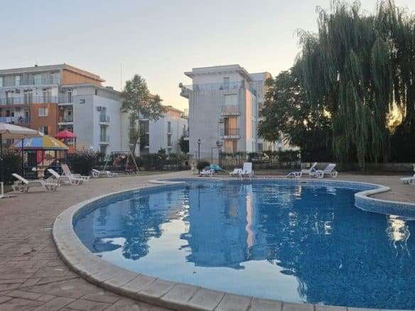 Modern apartment with large pool view in Sunny Day 3 Premium, Sunny Beach.